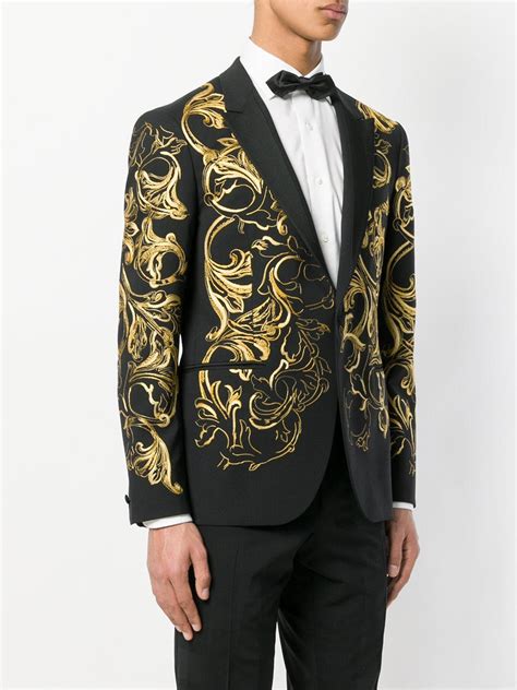 versace black and gold suit|versace suits outlet.